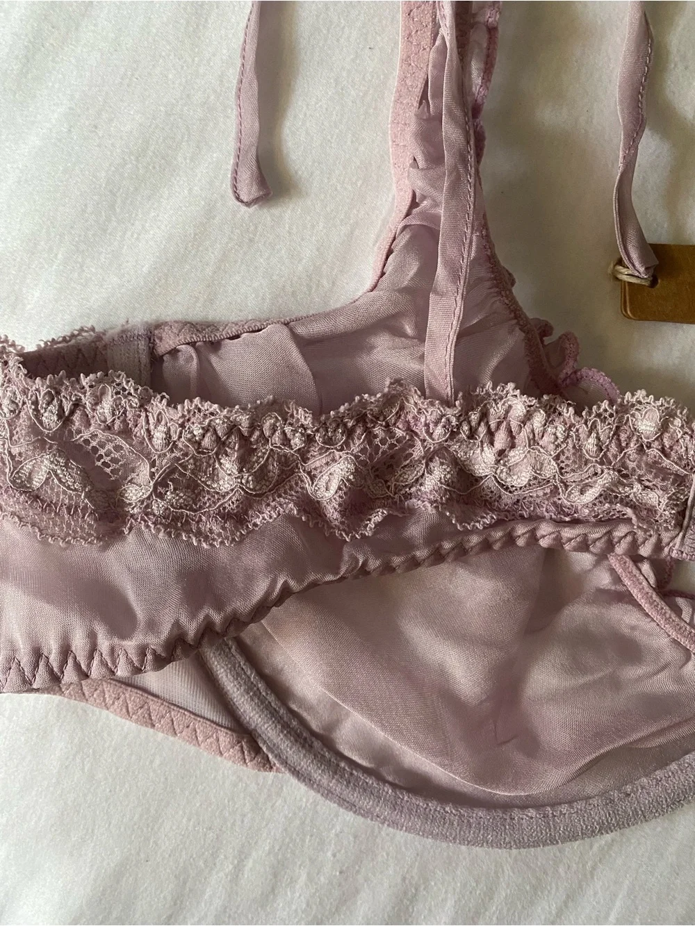 SKIMS Sheer Ruffle Underwire Bra - Dusty Mauve